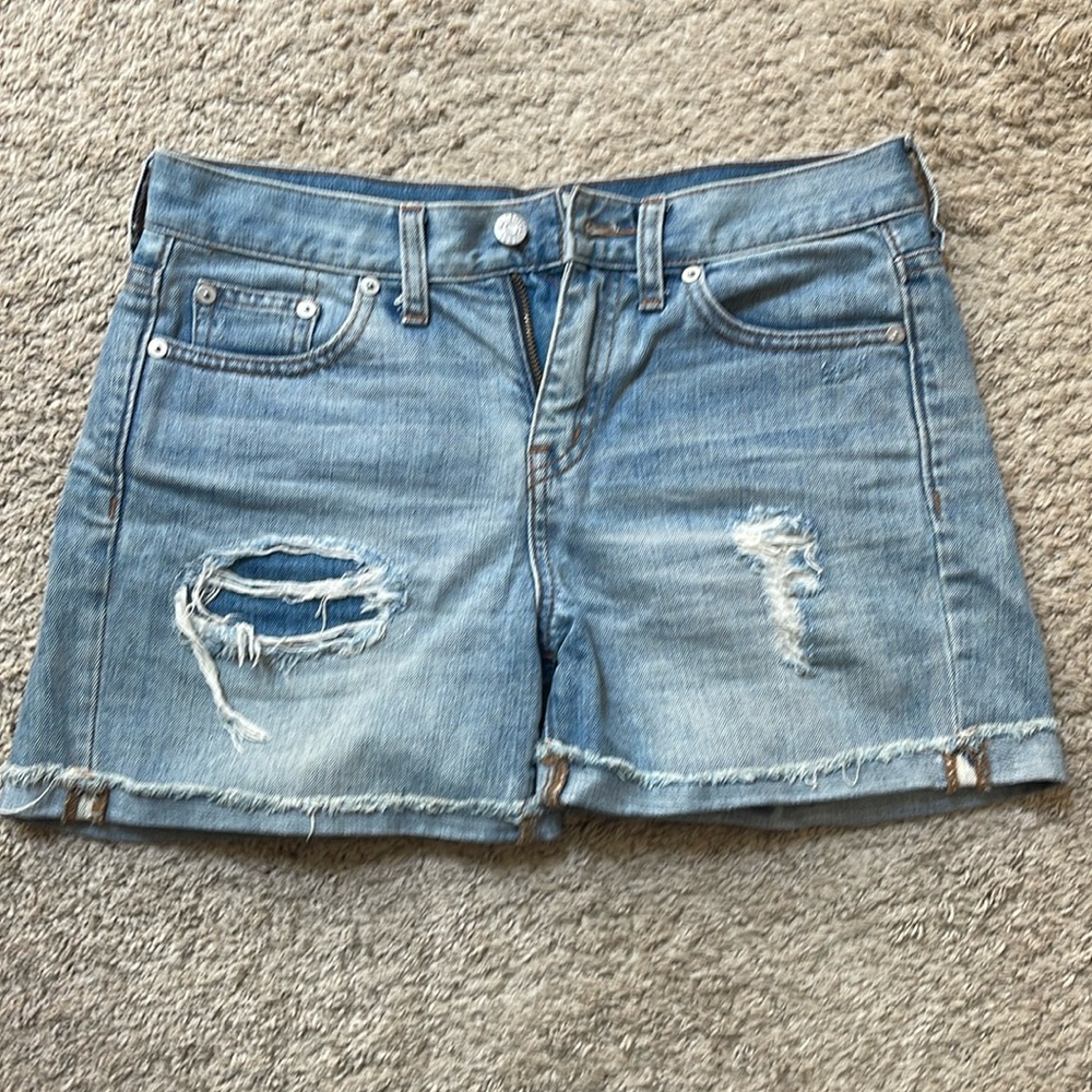 madewell :: Rip and Repair High Rise Distressed Shorts